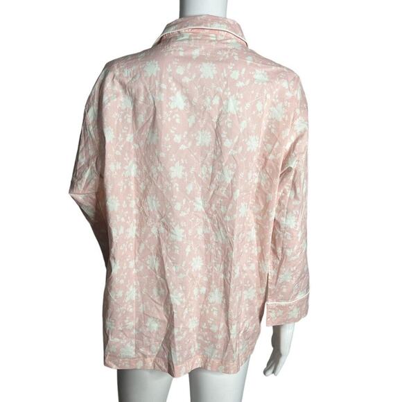 Sleepy Jones Pajama Set Blush Pink White Floral Marina Wallpaper Loungewear - Picture 4 of 10